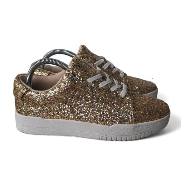 Jessica Simpson Silesta 4 Glitter Embellished Casual Sneakers Gold Women's 7.5M - Picture 4 of 12